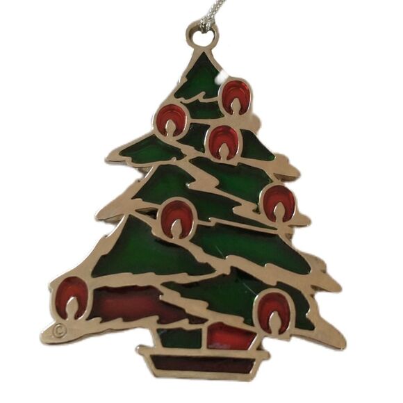 Vtg Stained Glass Christmas Tree Ornament Russ Berrie Holiday Highlights Acrylic - Picture 10 of 16